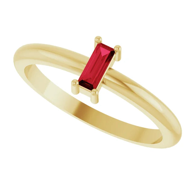 14k Baguette Stone Ring