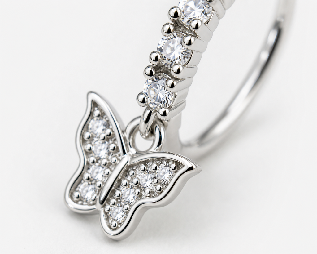 Golden Flutter Butterfly Nose Ring – Charm Hoop (20G)