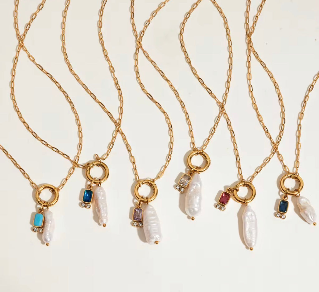 Luna Pearl Birthstone Necklace