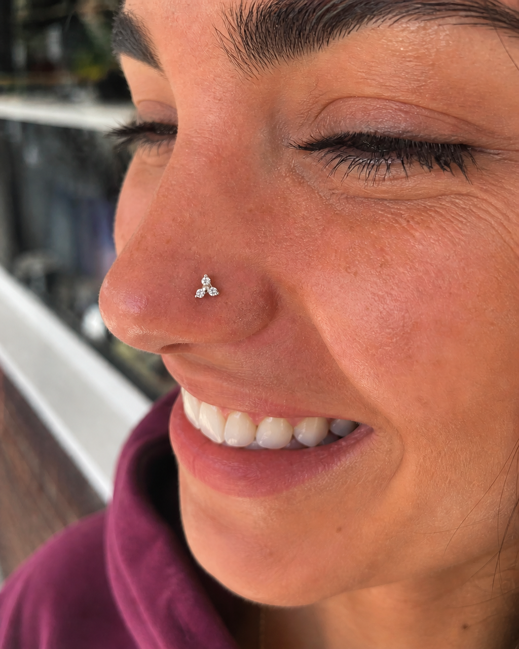 Trinity Spark Nose Stud – Titanium L Shape (20G)