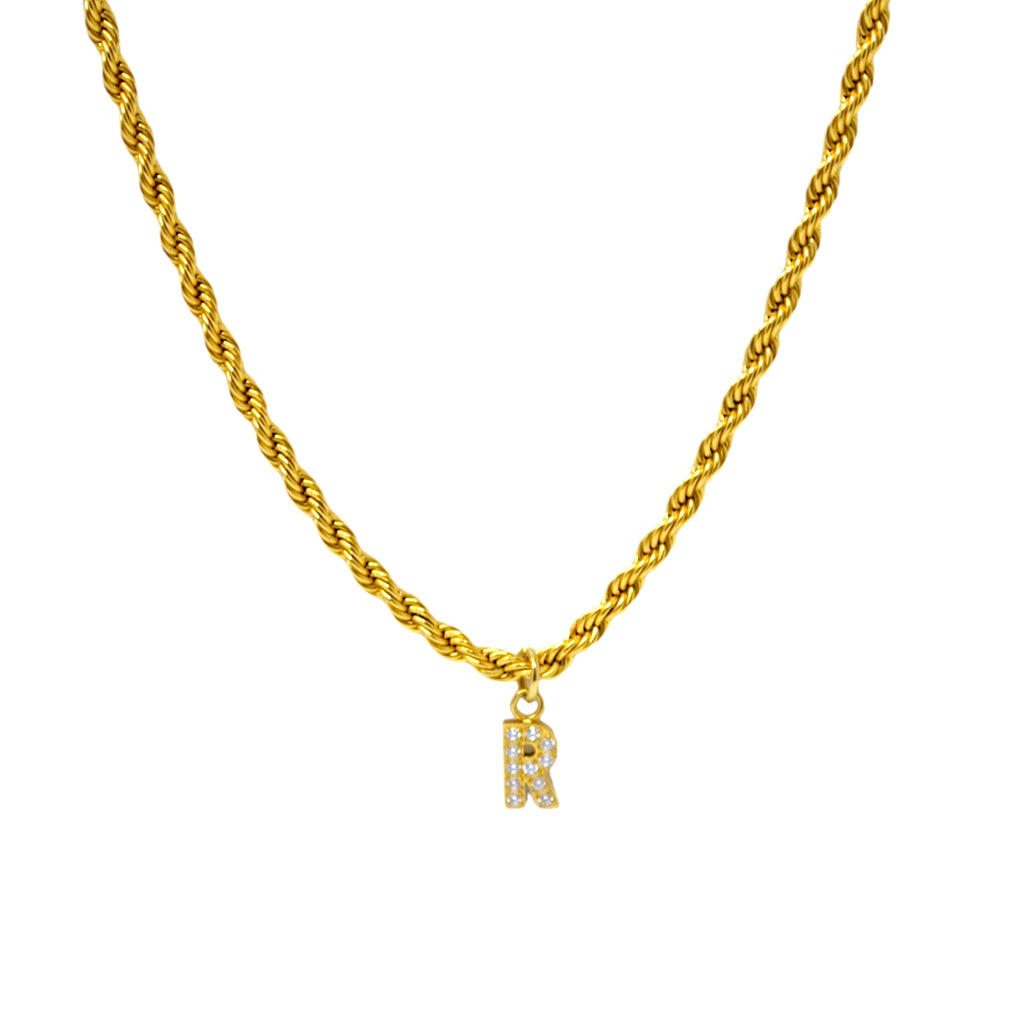 CZ Letter Pendant Necklace image 0