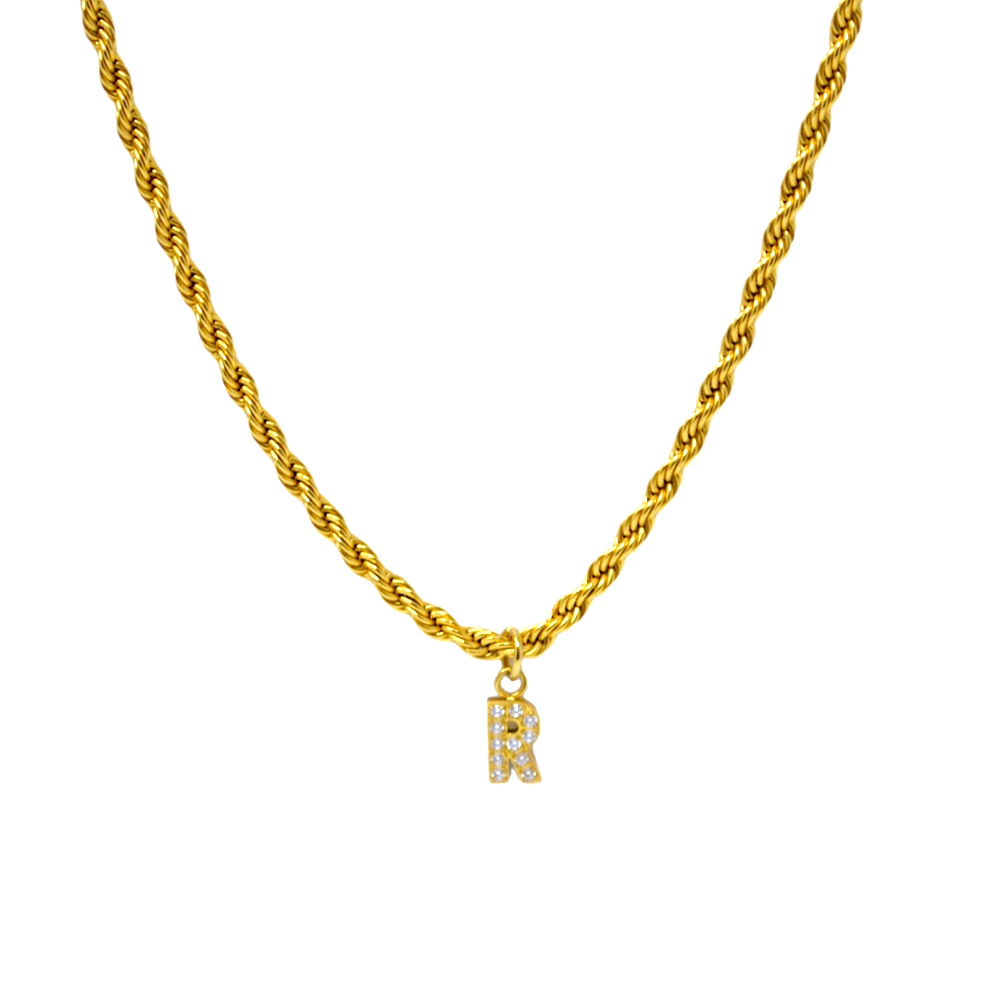 CZ Letter Pendant Necklace image 0
