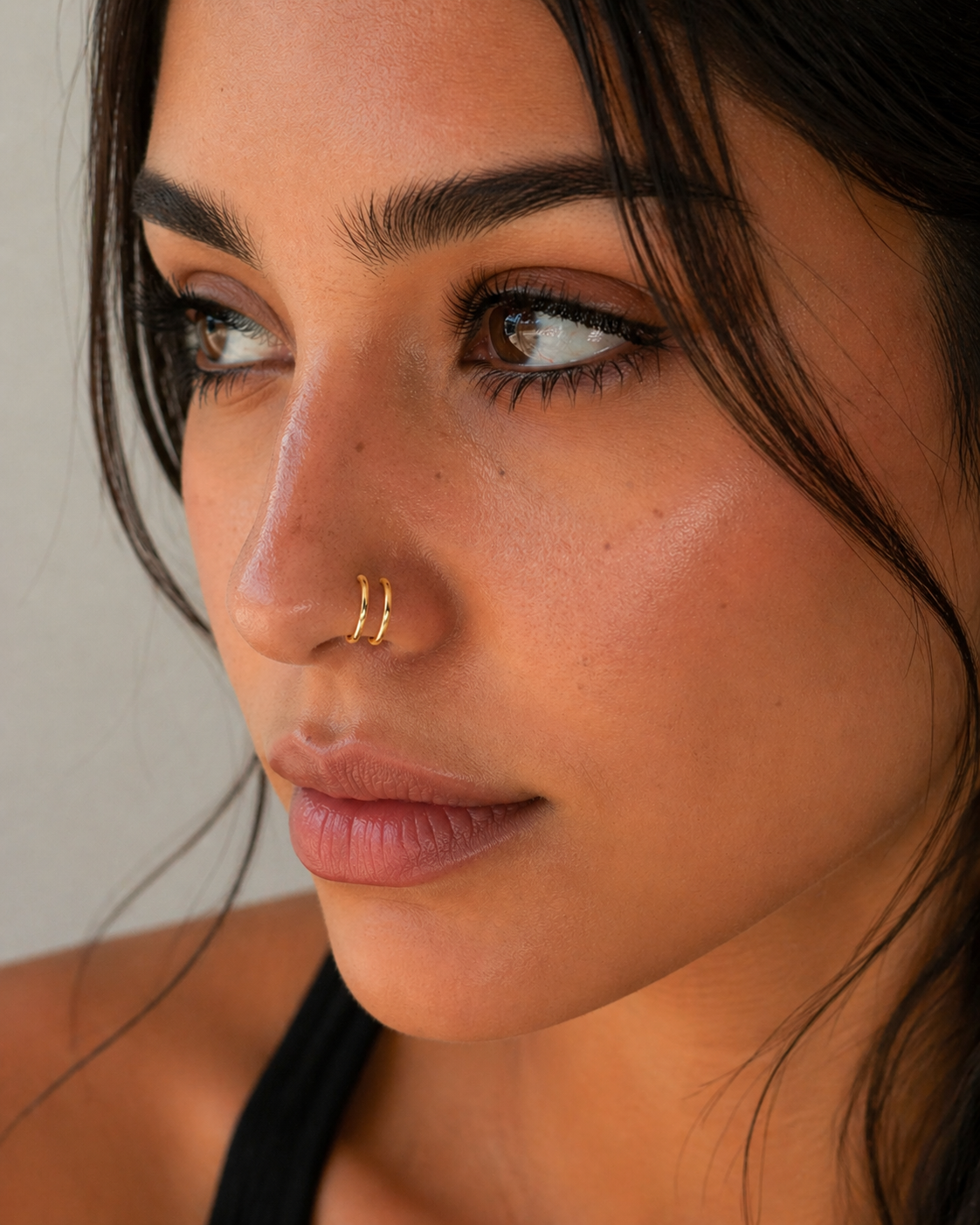 No-Piercing Double Nose Cuff – Faux Hoop