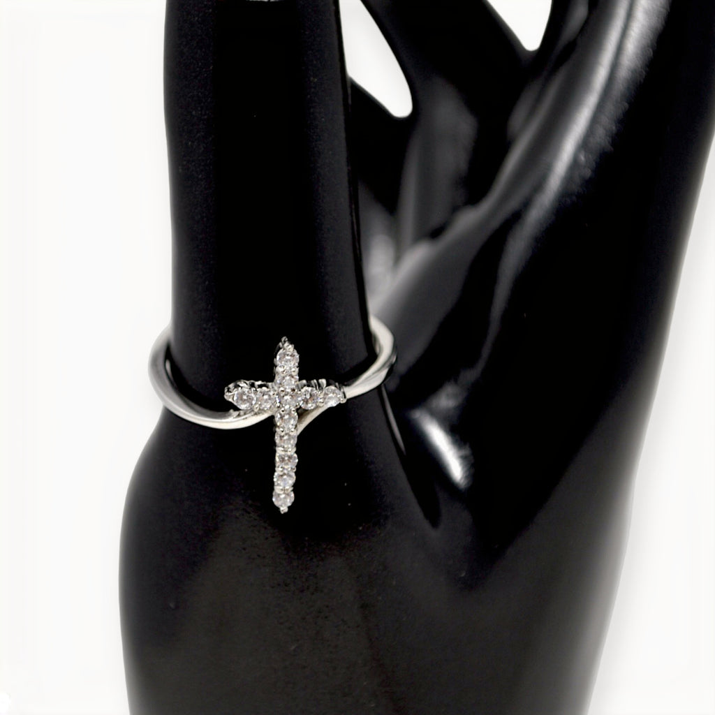 Radiant Faith CZ Cross Ring image 1