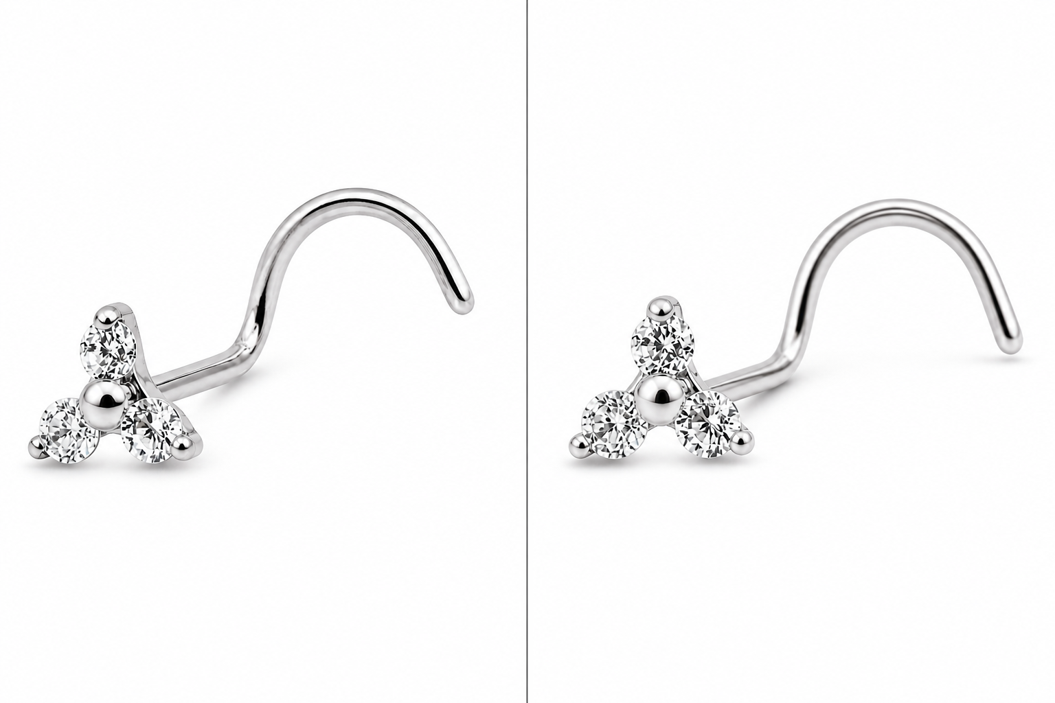 Trinity Spark Nose Stud – Titanium L Shape (20G)