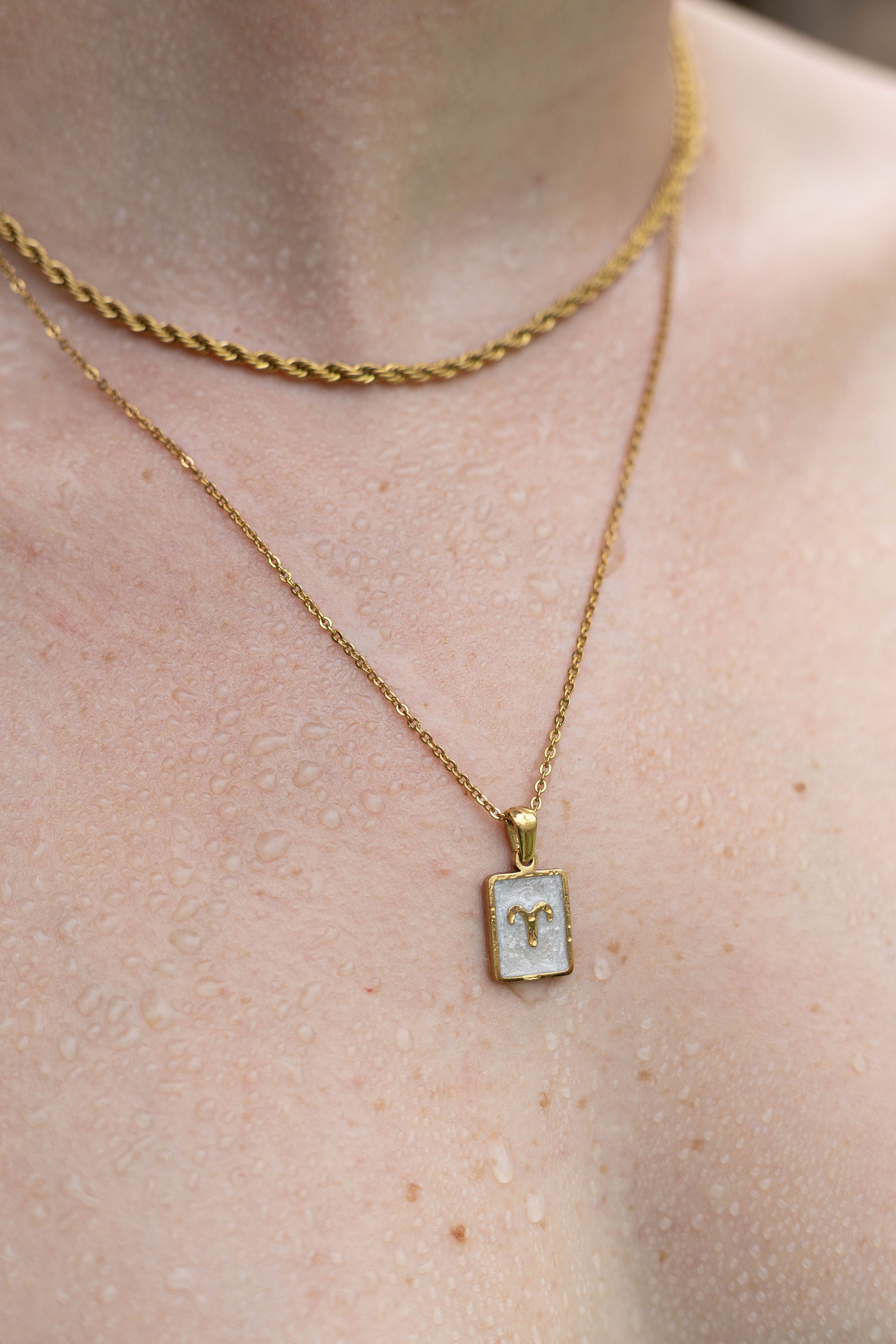Zodiac Square Pendant Necklace image 0