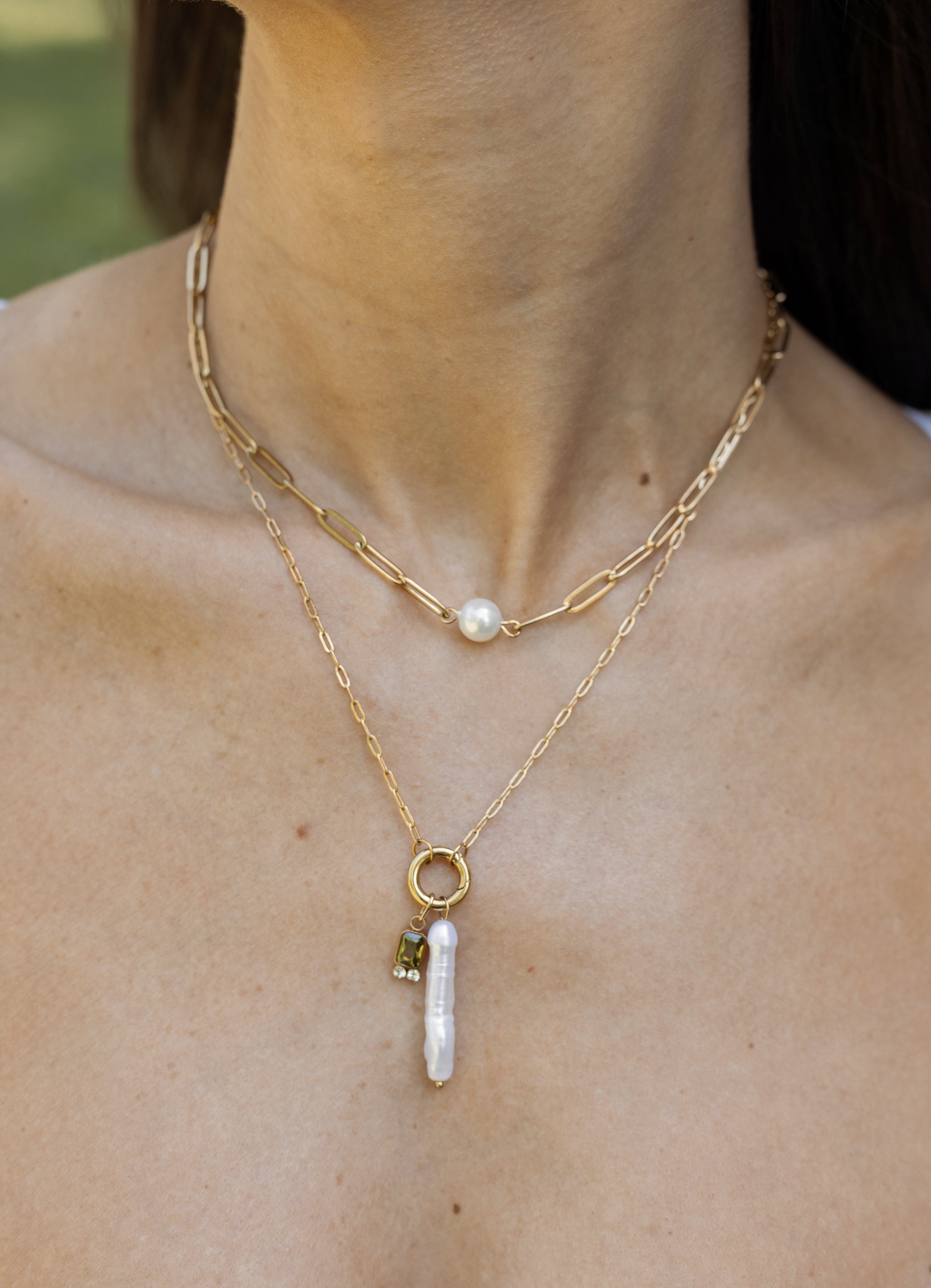 Monroe Pearl Link Necklace