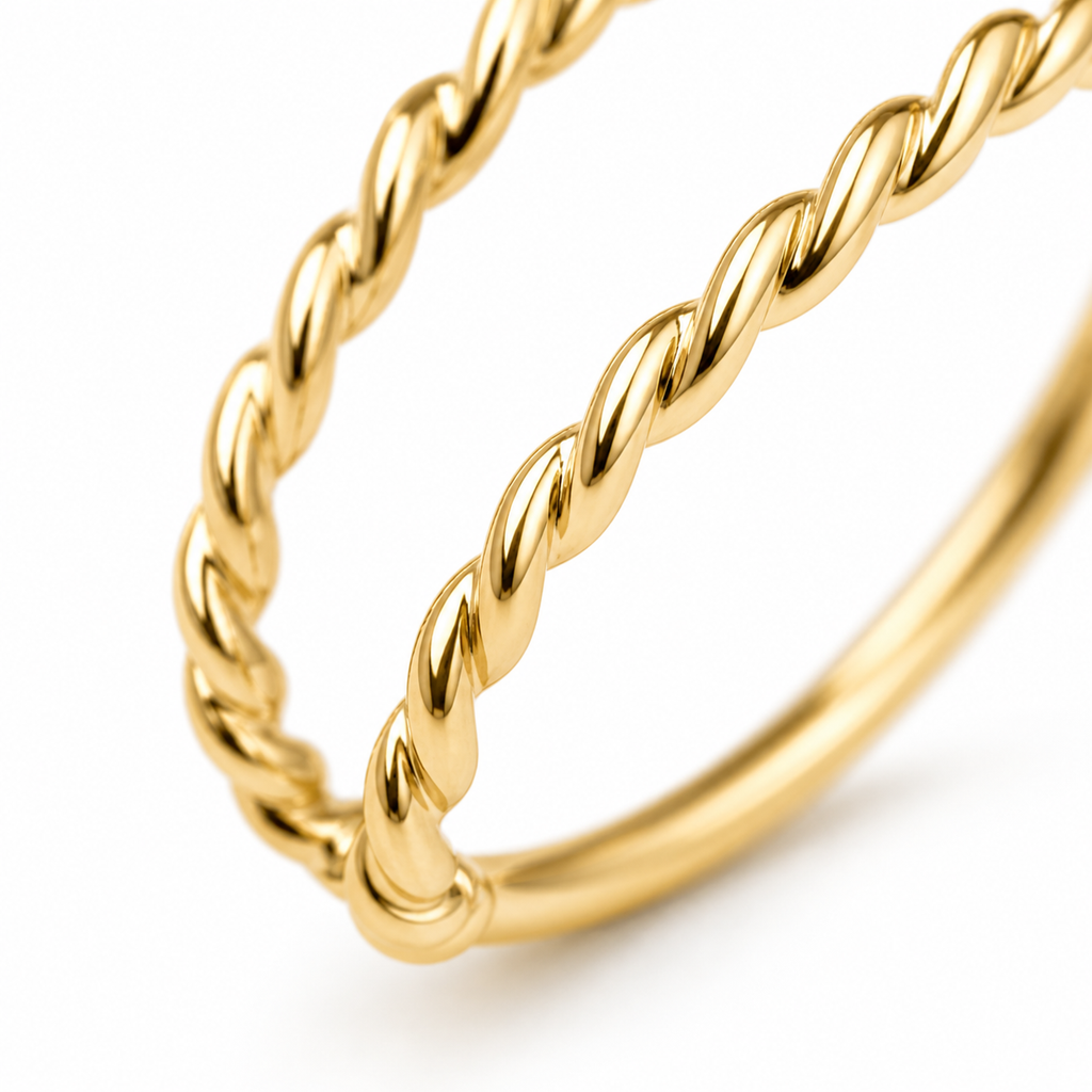 Twisted Rope Nose Hoop – Double Band (22G)