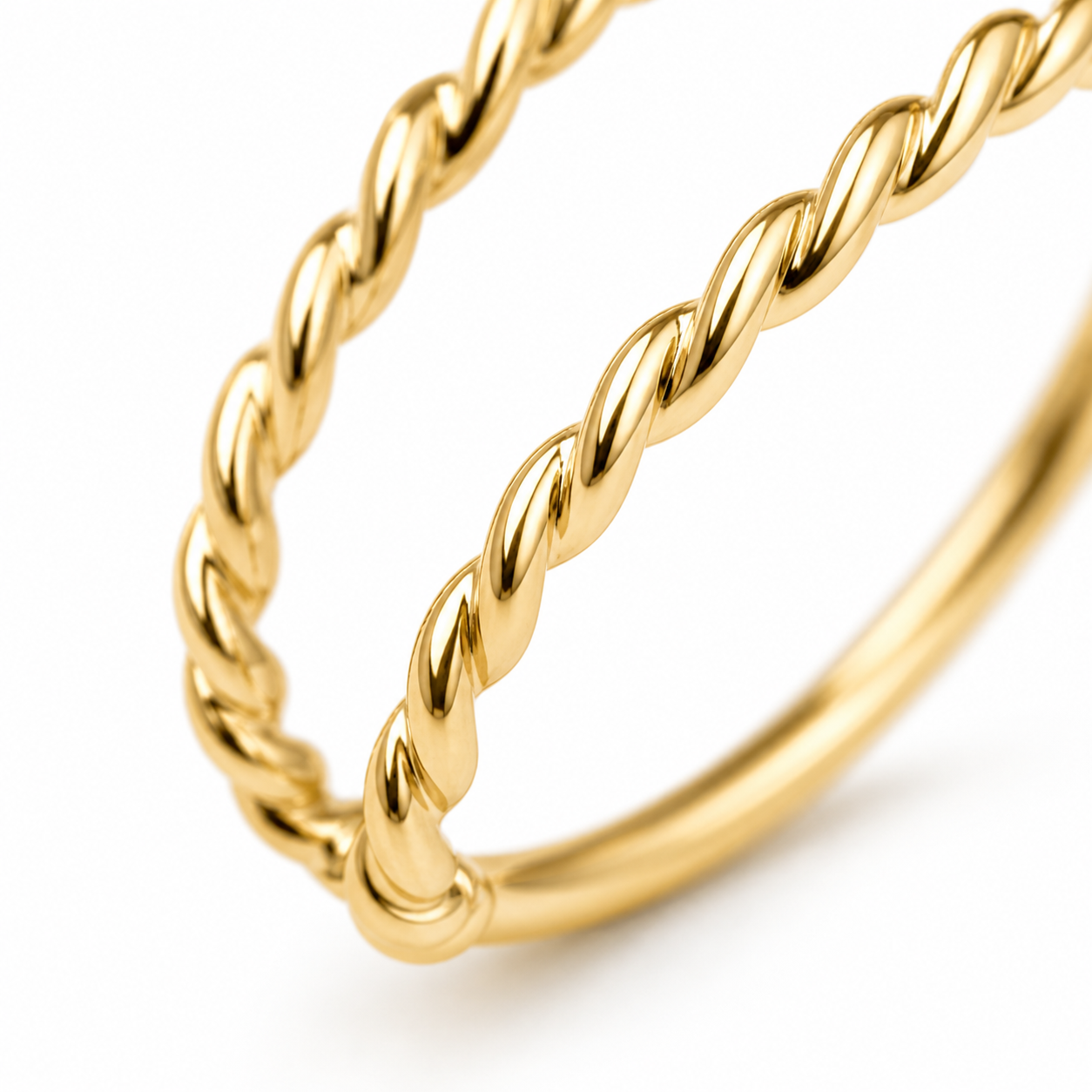 Twisted Rope Nose Hoop – Double Band (22G)