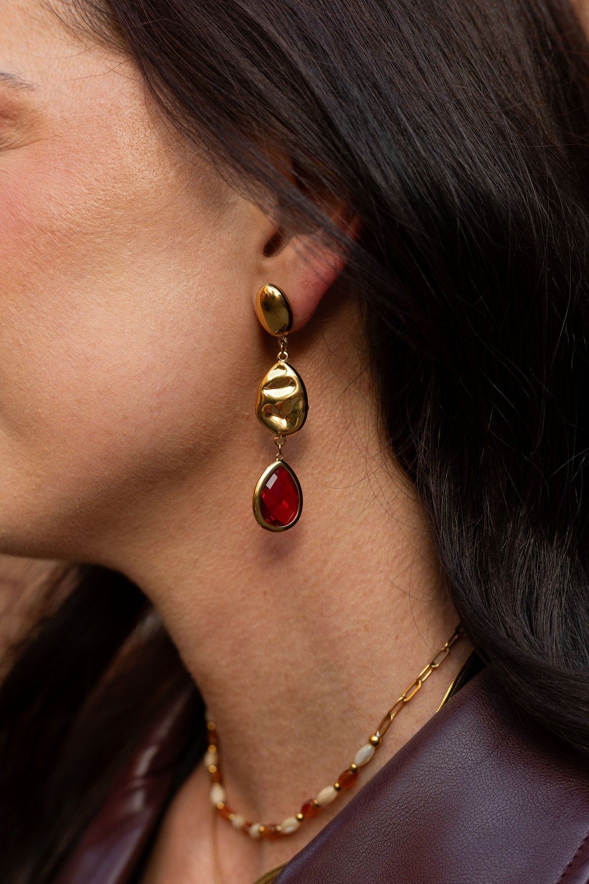 Ruby Drop Earrings
