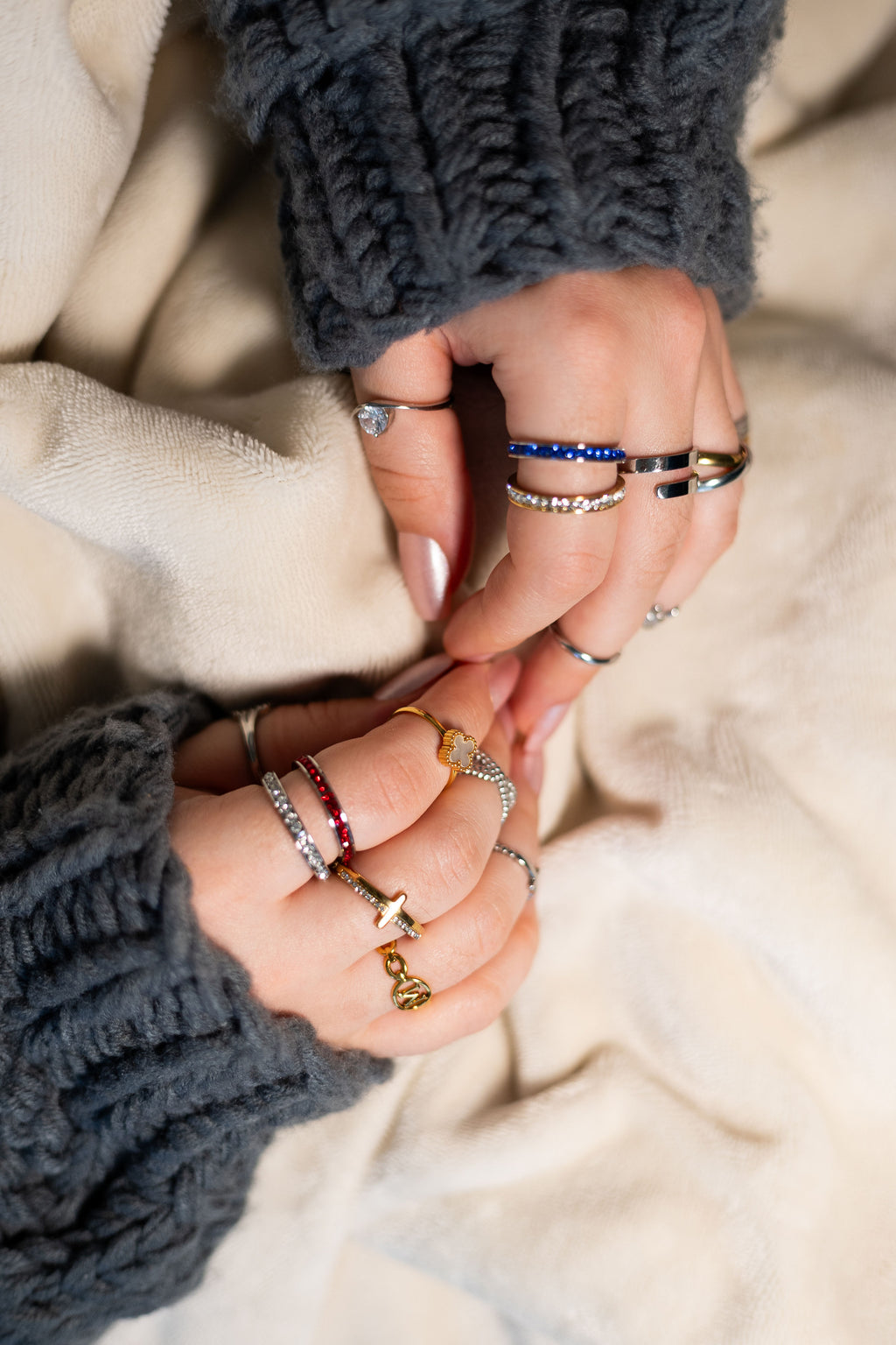 Radiant Birthstone CZ Stacking Rings