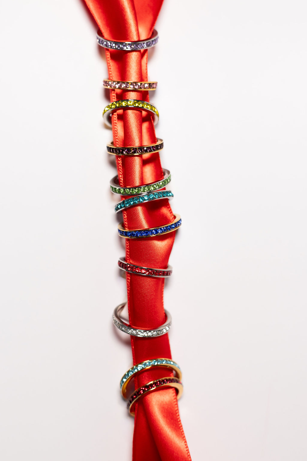 Radiant Birthstone CZ Stacking Rings