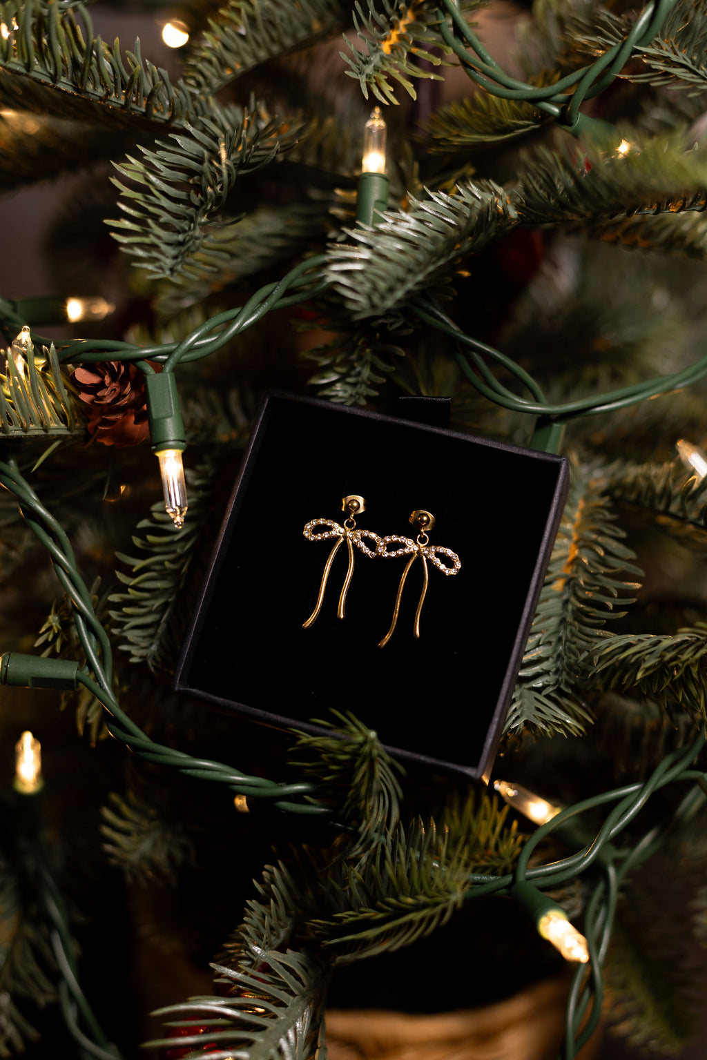 Dainty Bow Drop Earrings