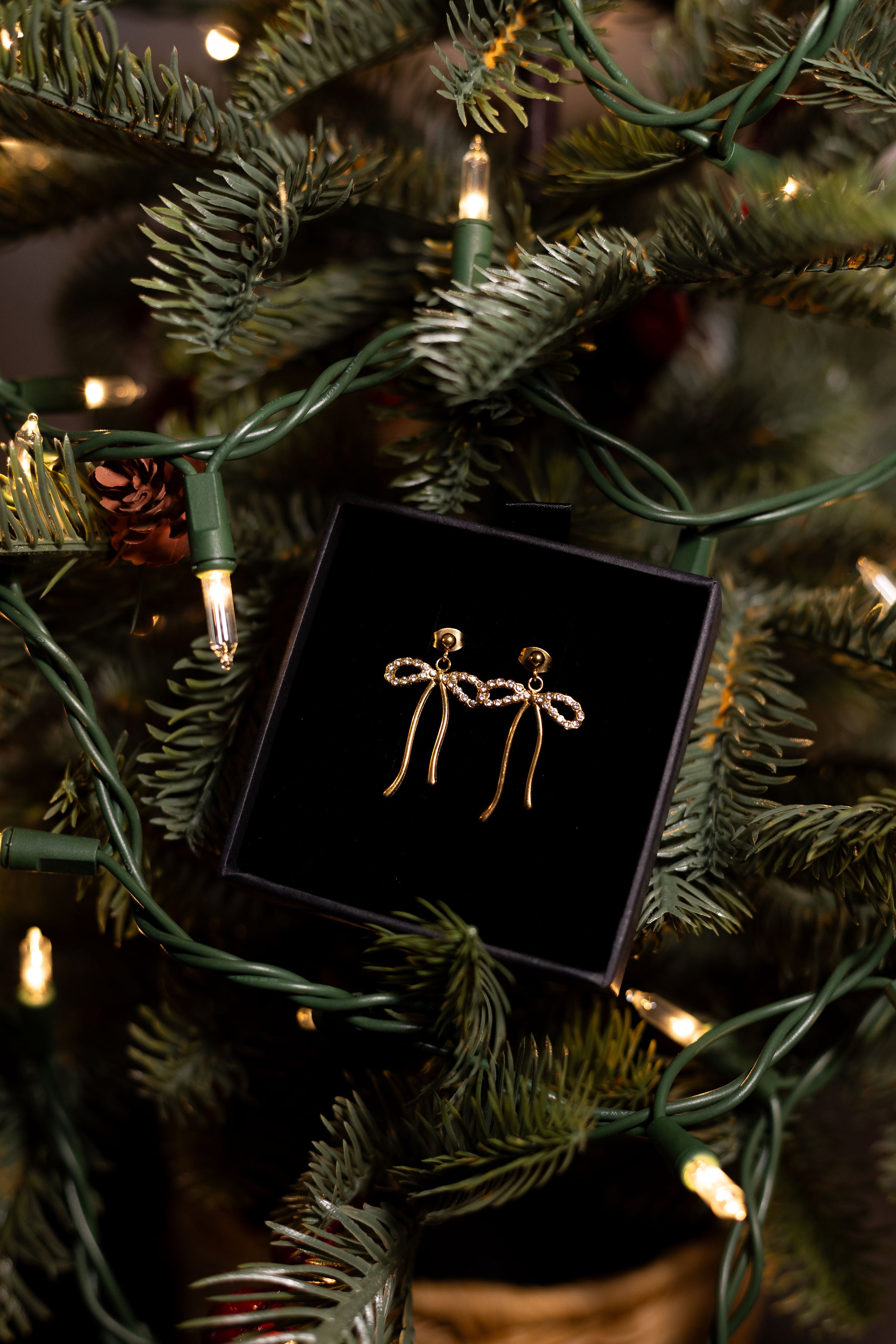 Dainty Bow Drop Earrings