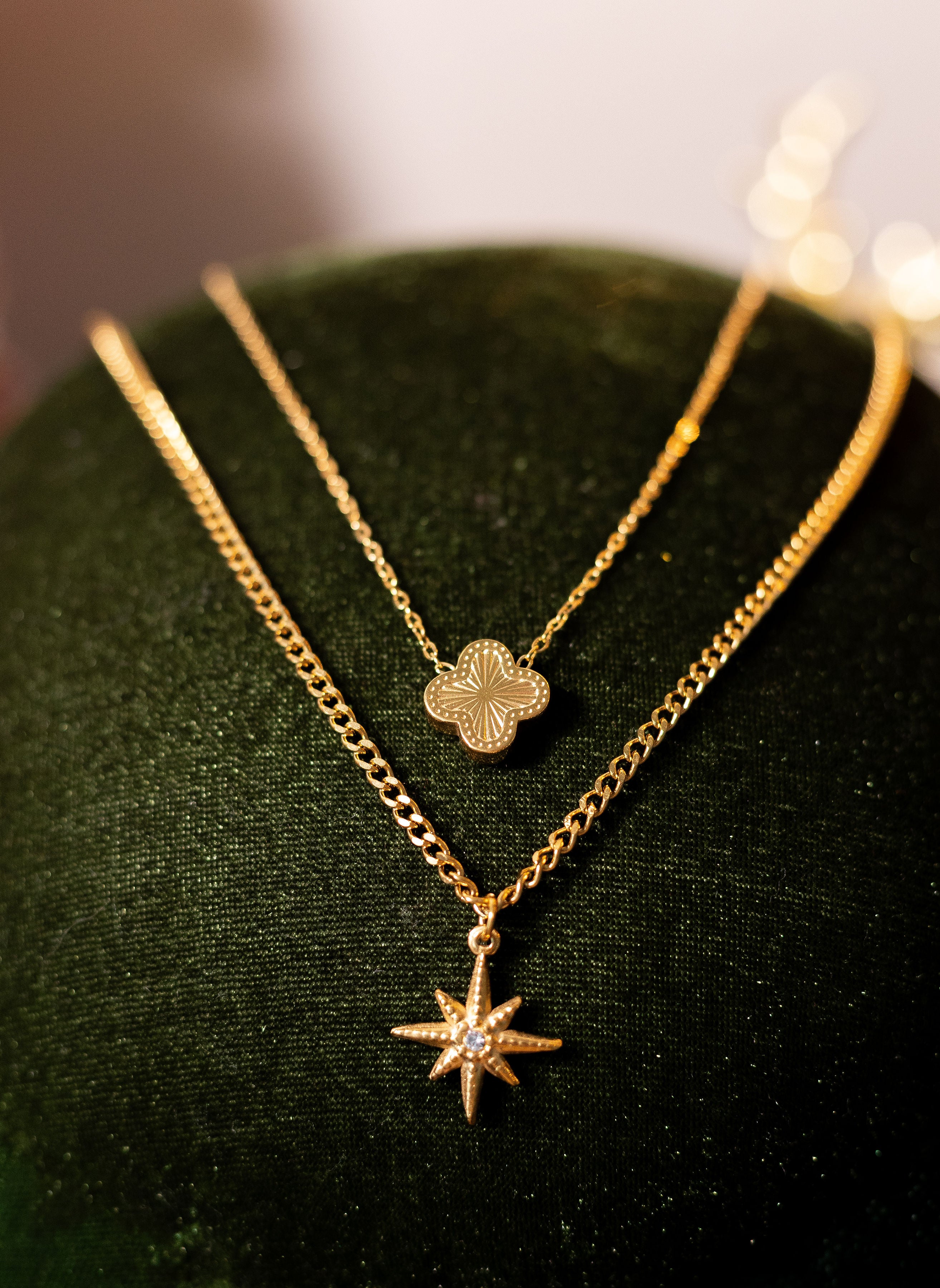 Golden Soleil Clover Necklace