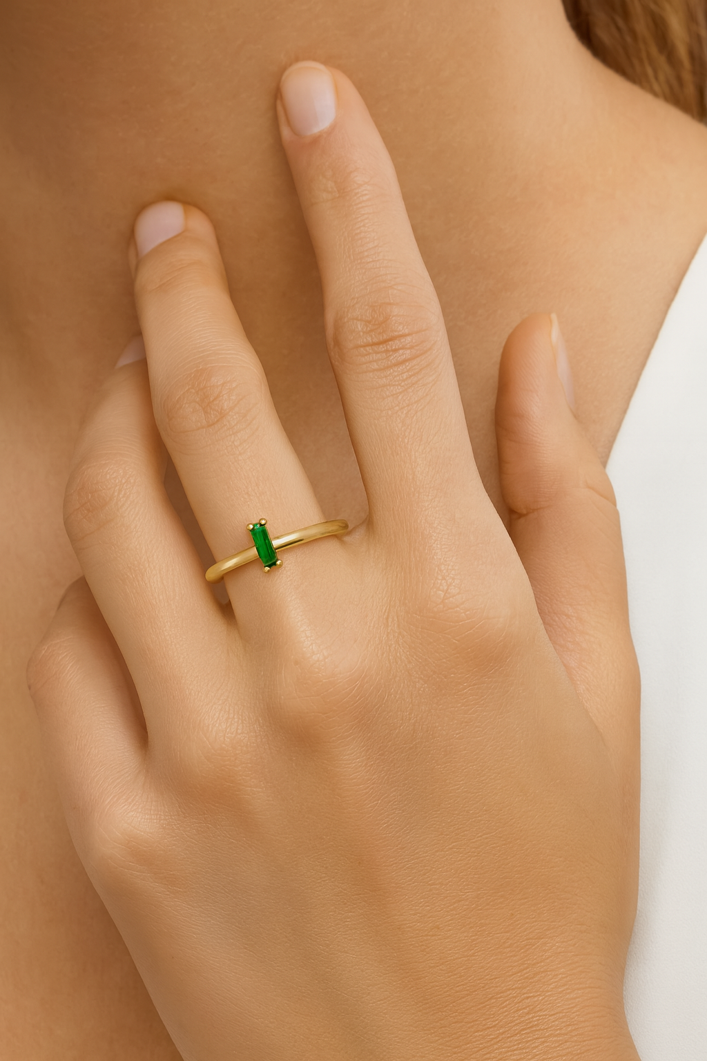 14k Baguette Stone Ring