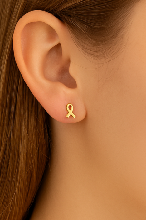 Hope Ribbon Stud Earrings
