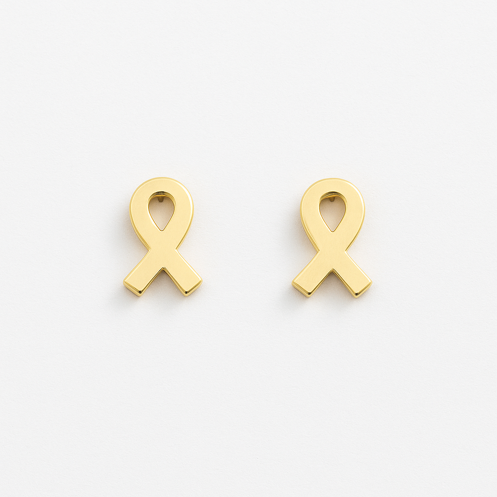 Hope Ribbon Stud Earrings