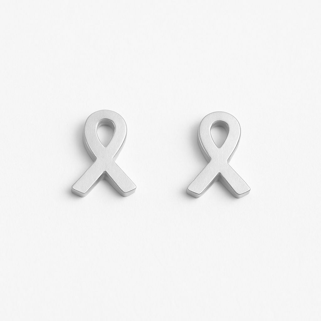 Hope Ribbon Stud Earrings