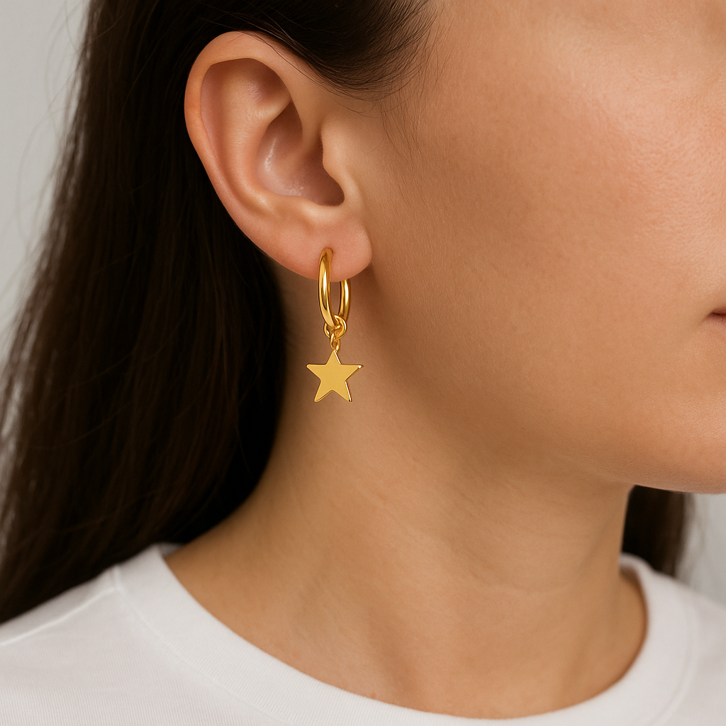 Moon + Star Hoop Earrings