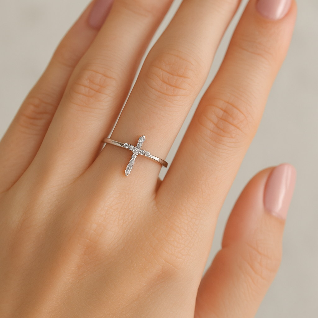 Radiant Faith CZ Cross Ring