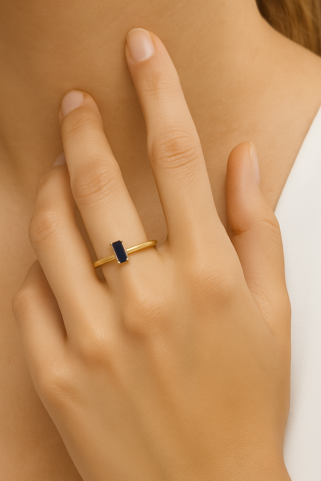 14k Baguette Stone Ring