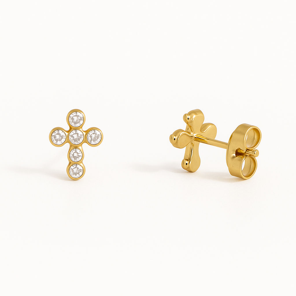 Sacred Spark Cross Studs