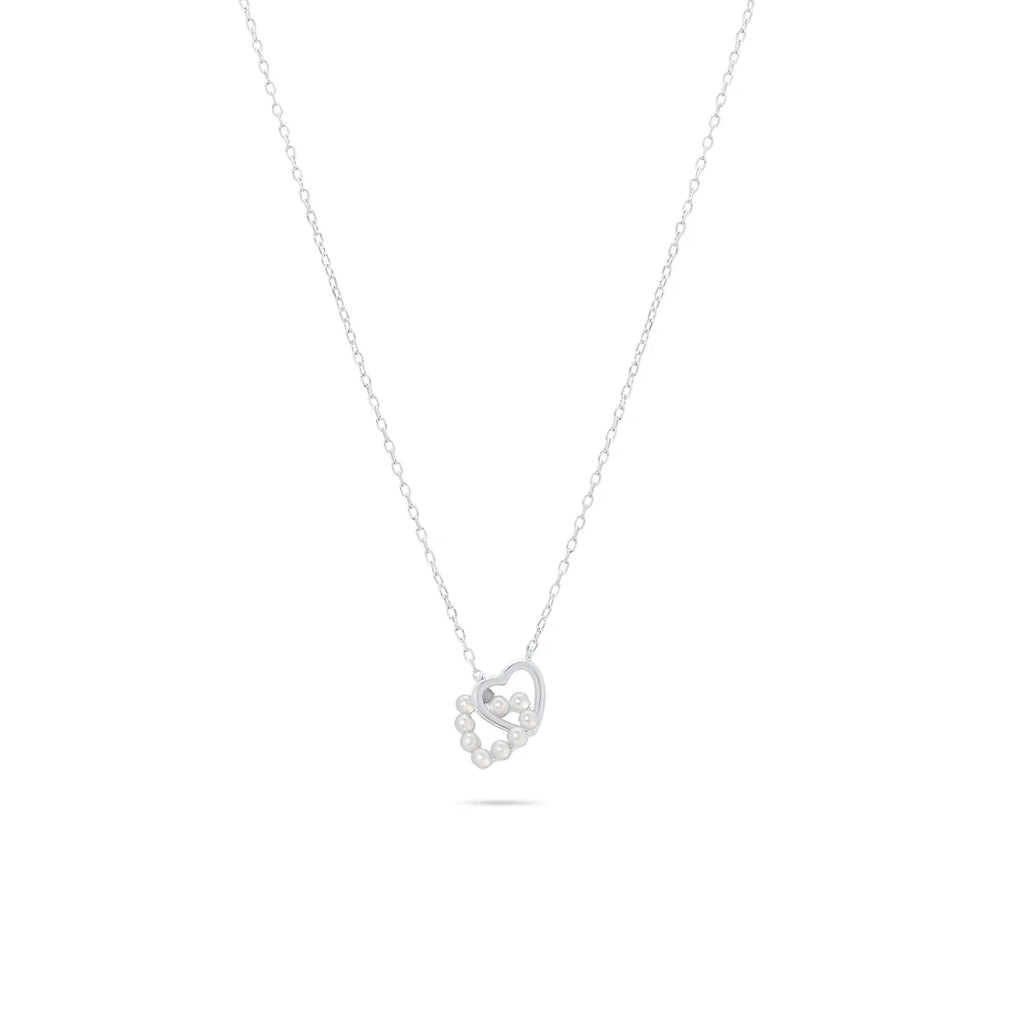 Entwined Pearl Heart Necklace