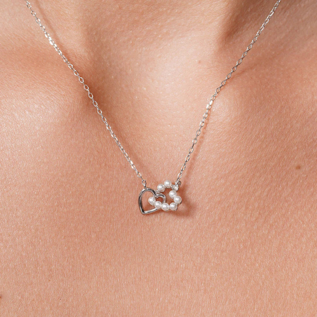 Entwined Pearl Heart Necklace