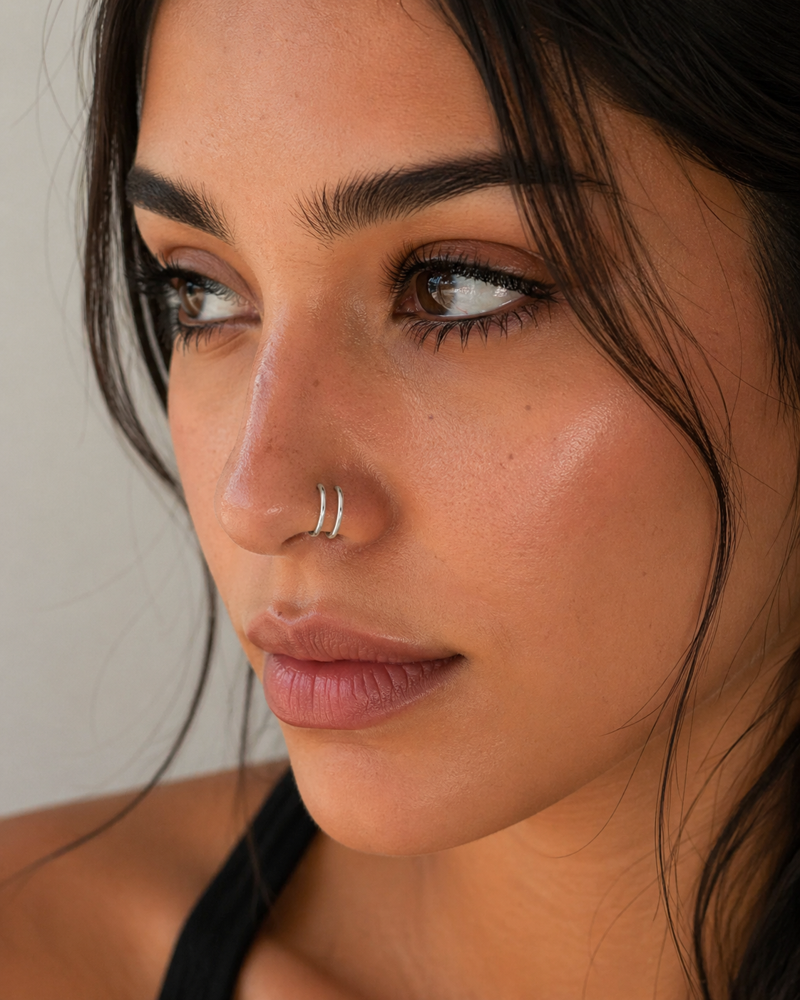 No-Piercing Double Nose Cuff – Faux Hoop