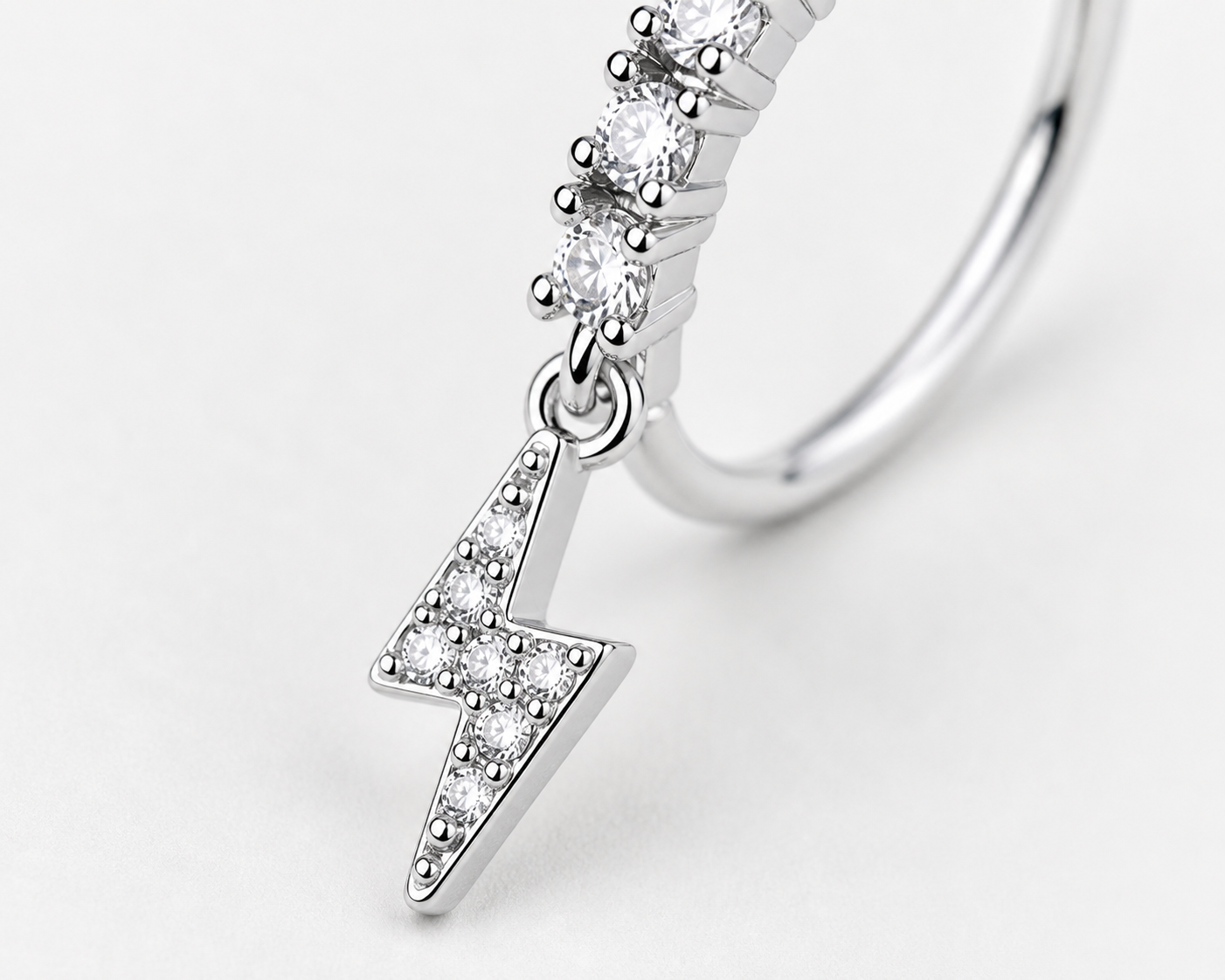 Electric Spark Lightning Nose Ring – Charm Hoop (20G)