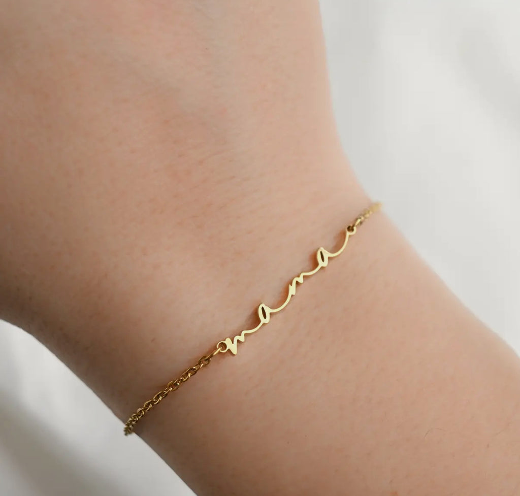 Mama Script Bracelet