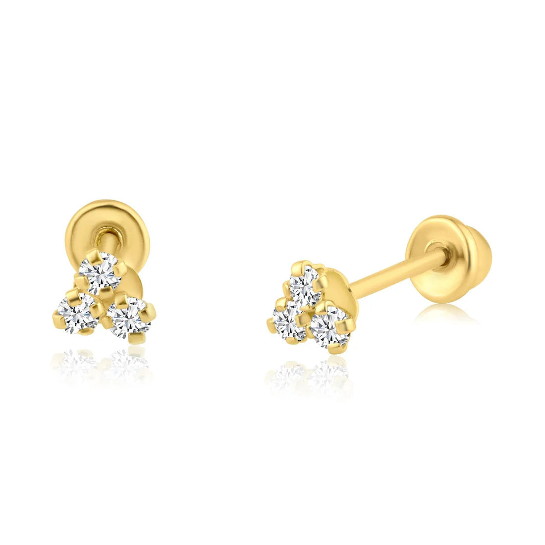 14k Radiant Trio Studs
