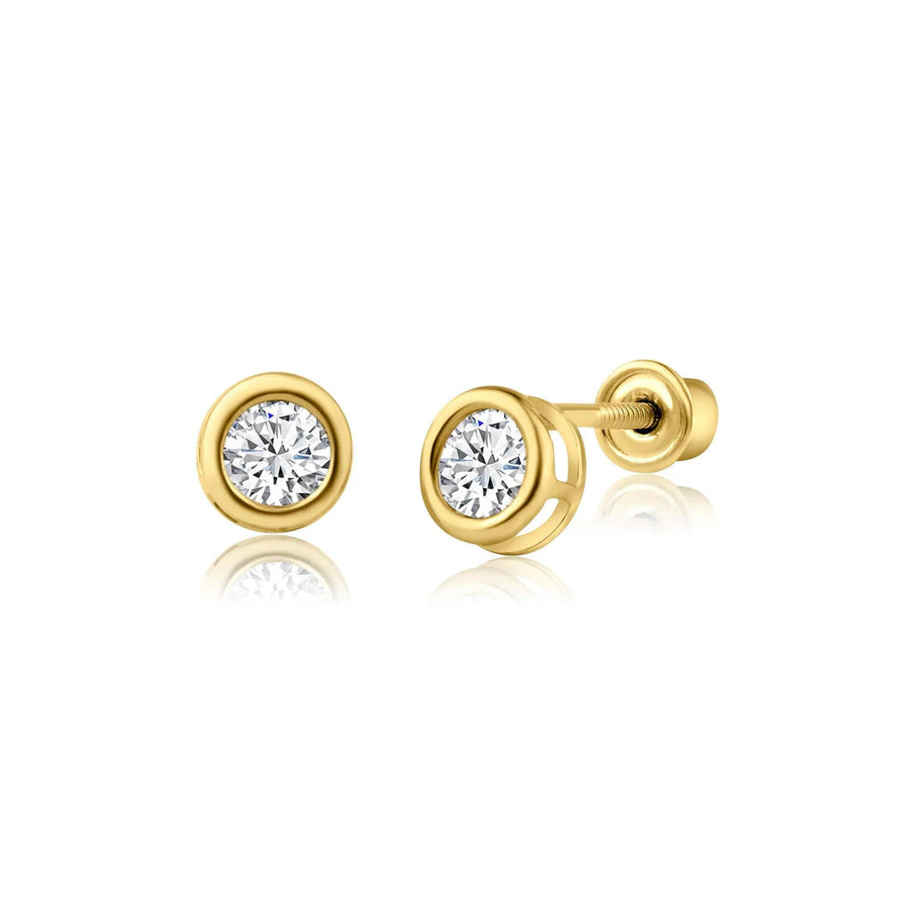 14k Luxe Bezel Studs