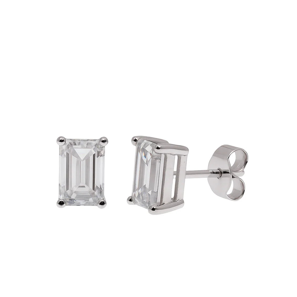 Emerald Lumière Moissanite Studs