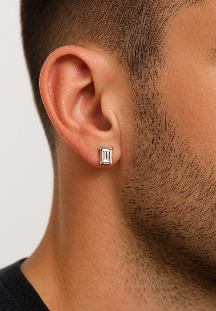 Emerald Lumière Moissanite Studs