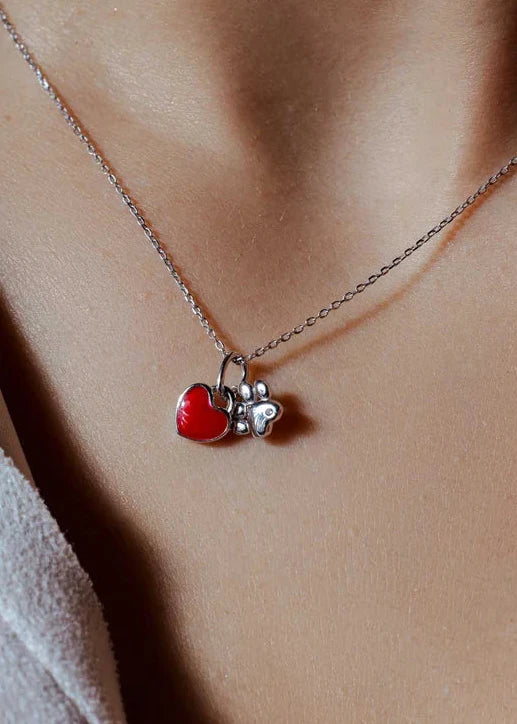 Paw + Heart Duo Necklace