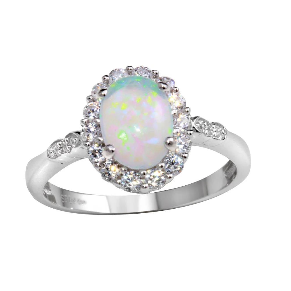 Luna Opal Halo Ring