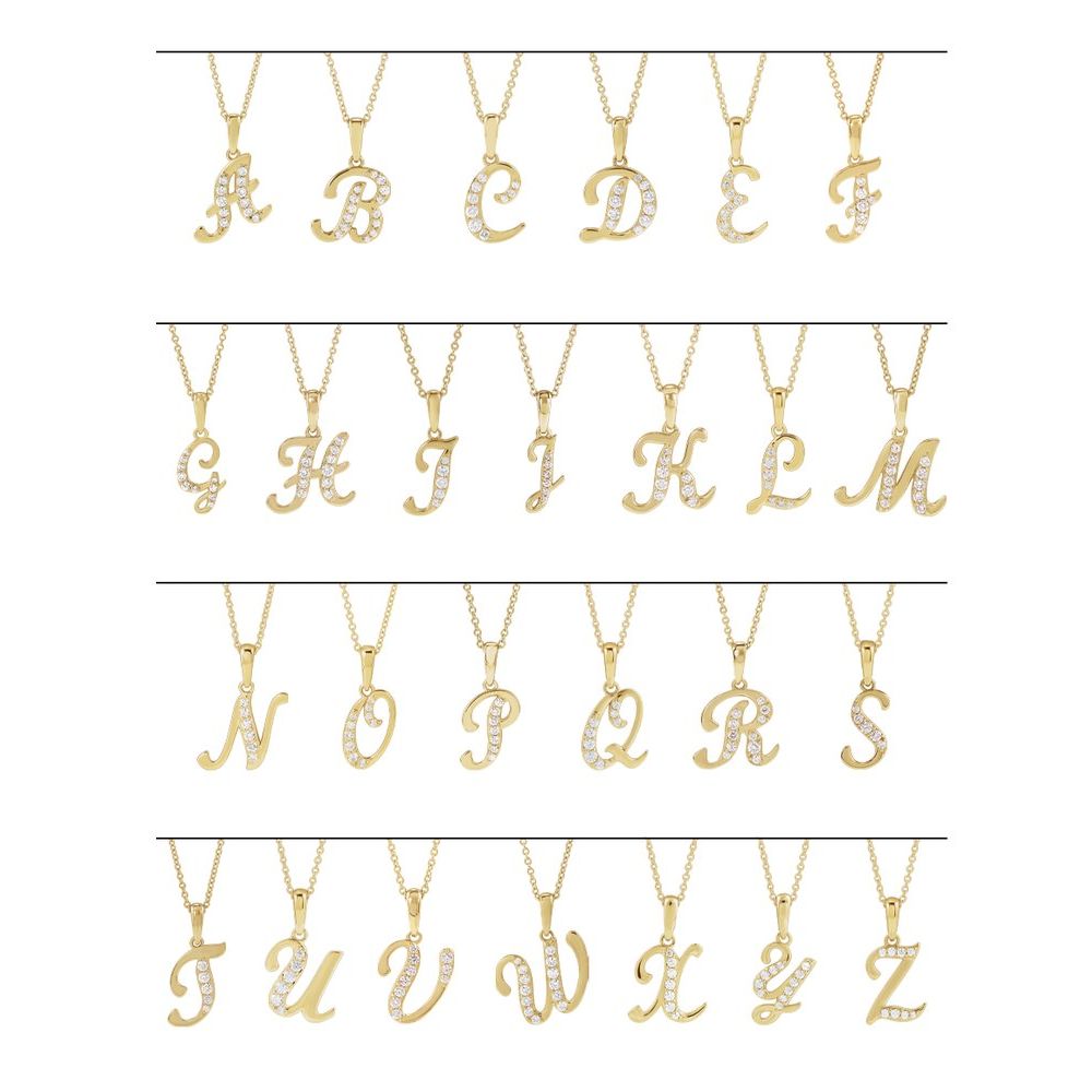 14k Cursive Glow Initial Necklace