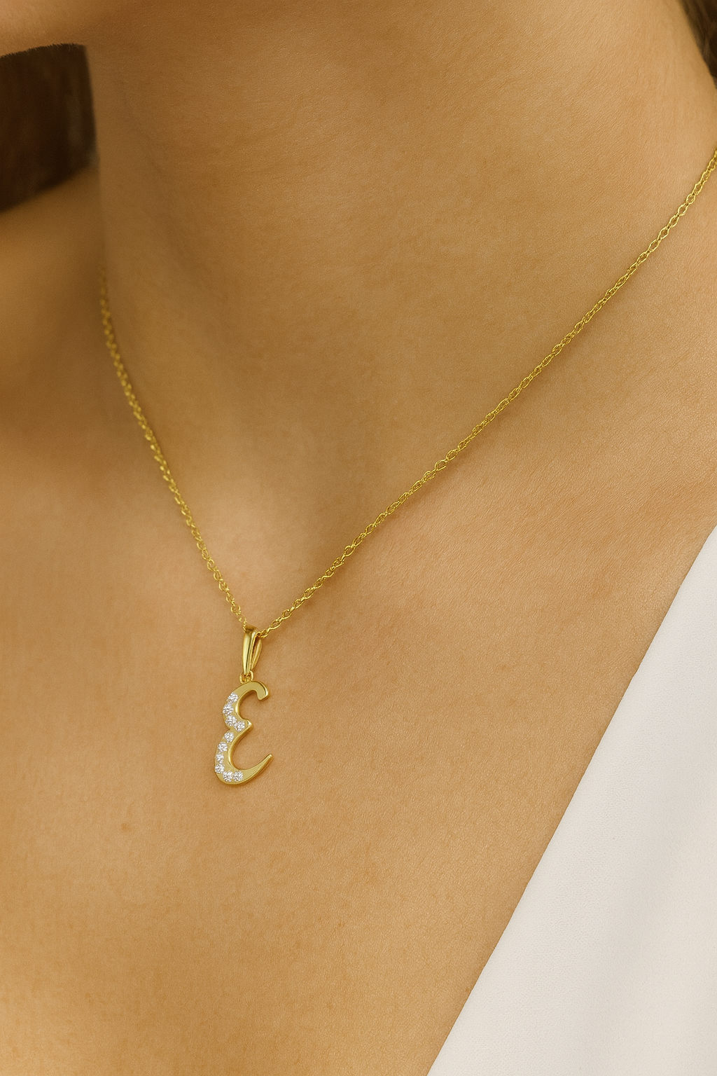 14k Cursive Glow Initial Necklace