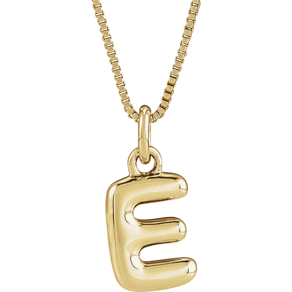14k Bubble Initial Necklace