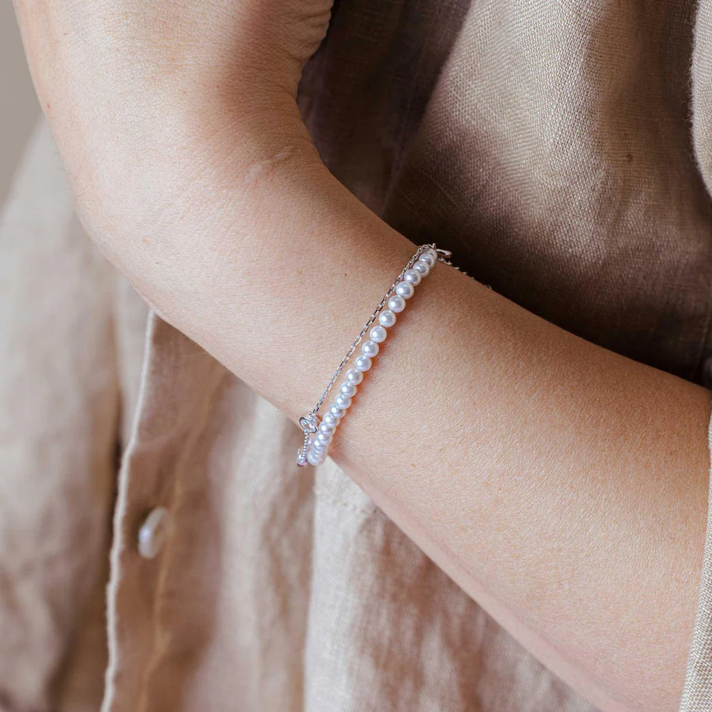 Duo Pearl + CZ Bracelet