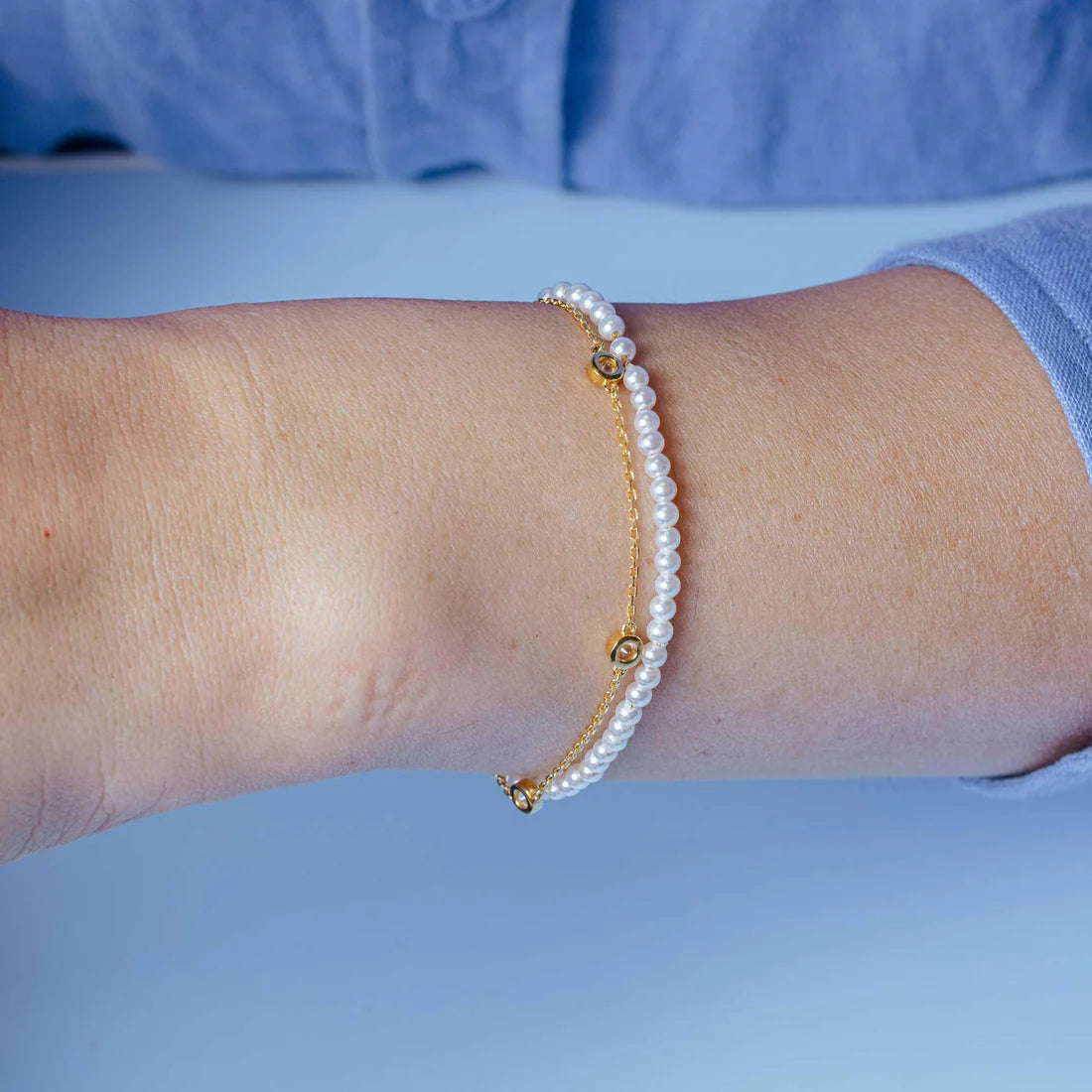 Duo Pearl + CZ Bracelet