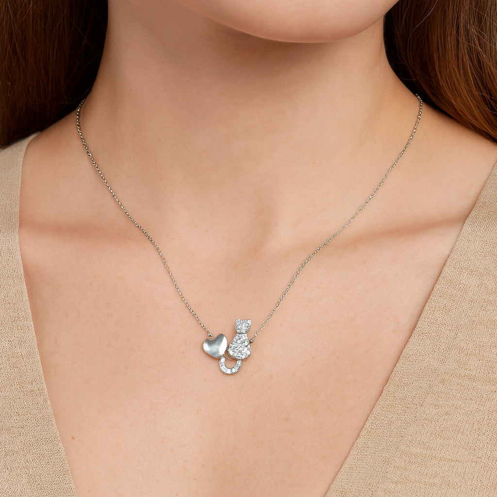 Purr + Heart Necklace