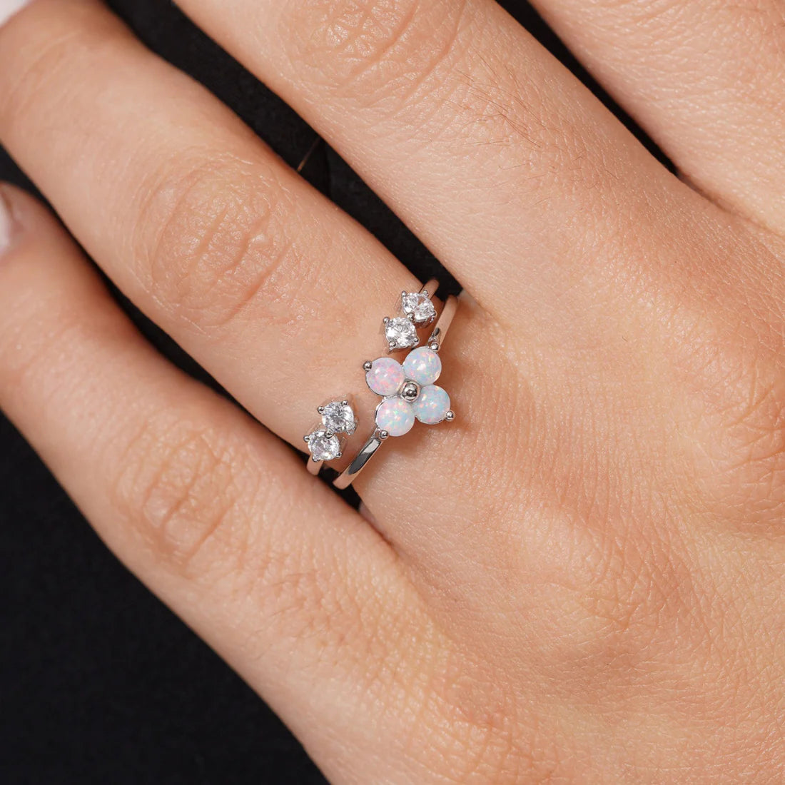 Opal Bloom Stacking Ring