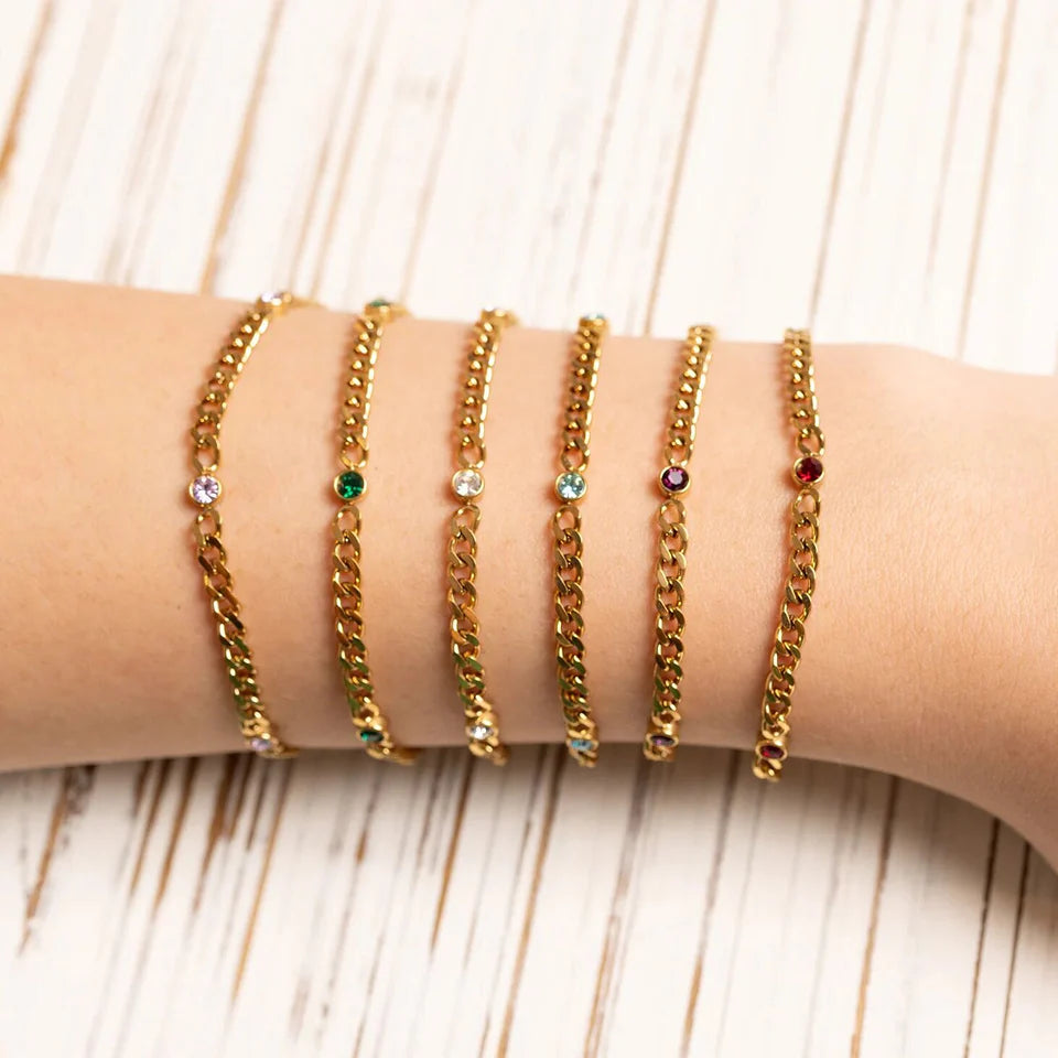 Birthstone Glow Curb Bracelet
