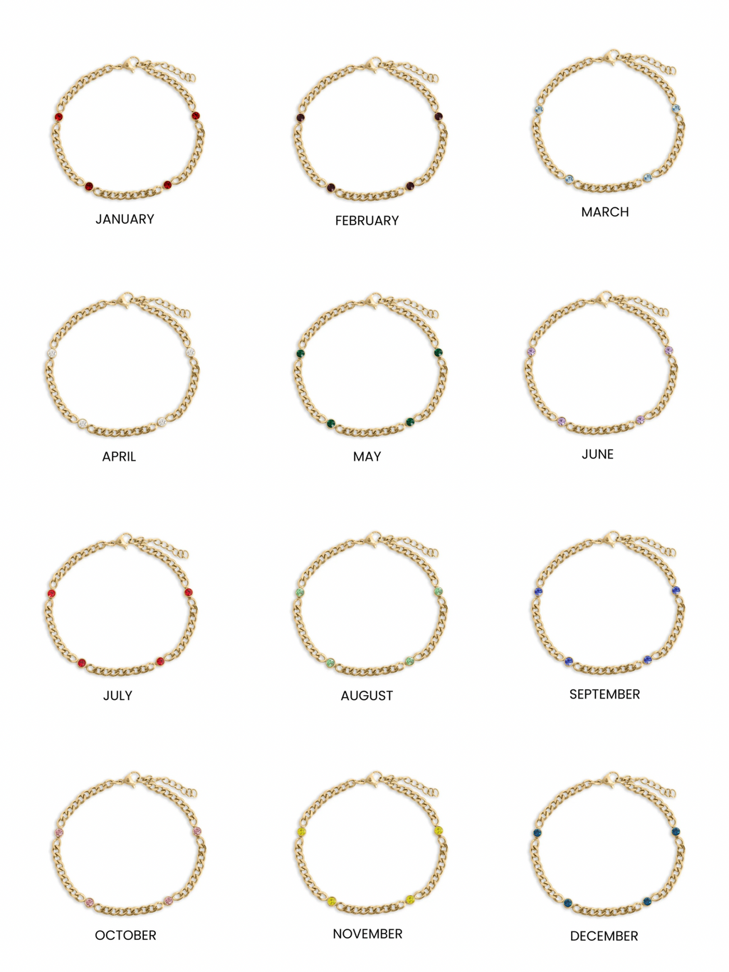 Birthstone Glow Curb Bracelet