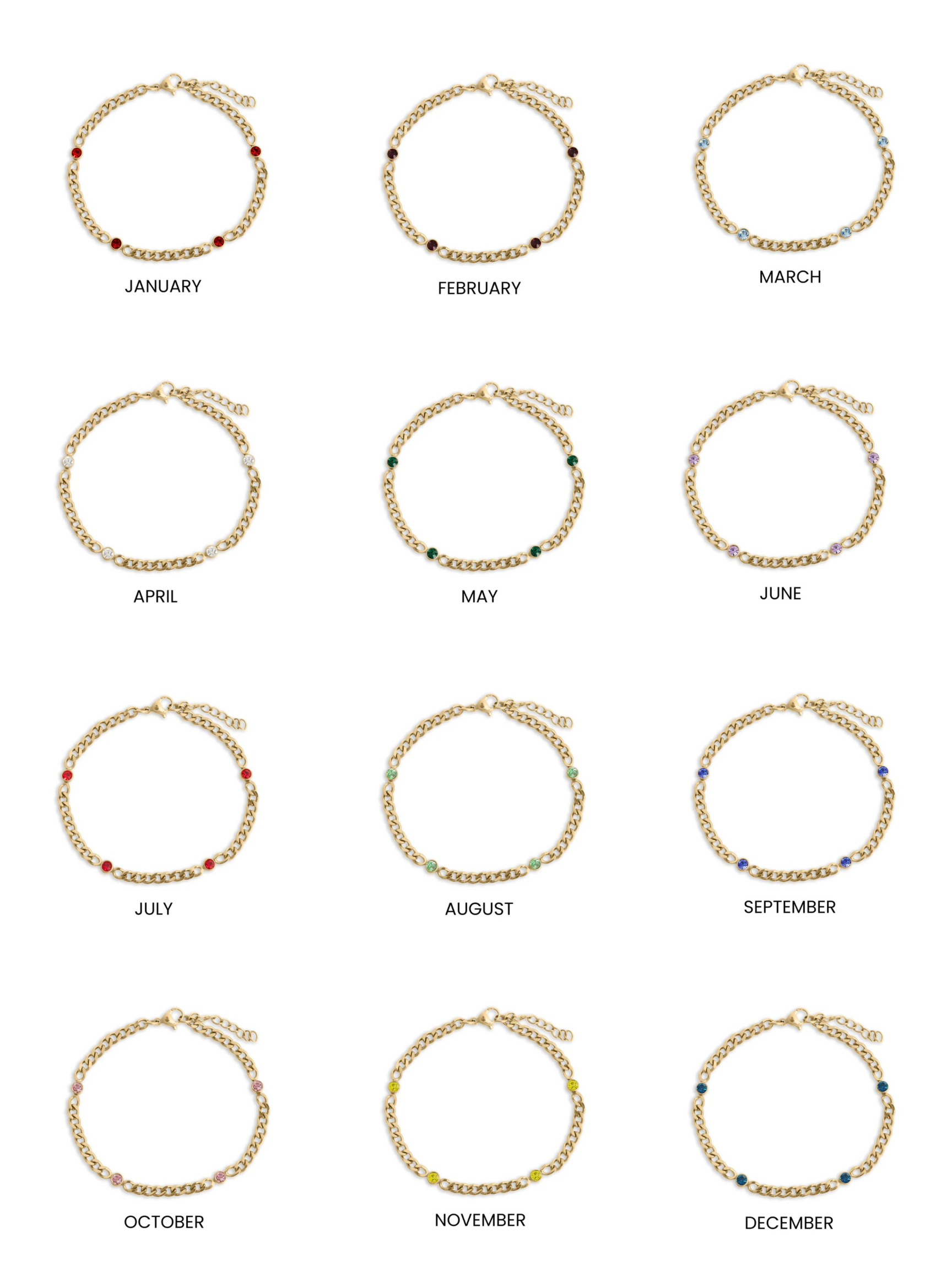 Birthstone Glow Curb Bracelet