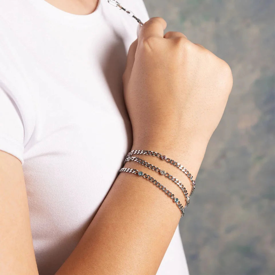 Birthstone Glow Curb Bracelet