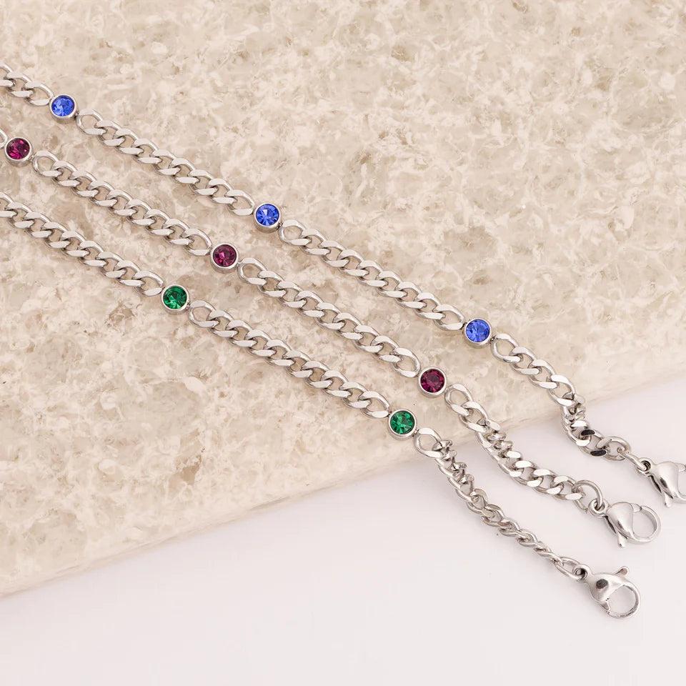 Birthstone Glow Curb Bracelet